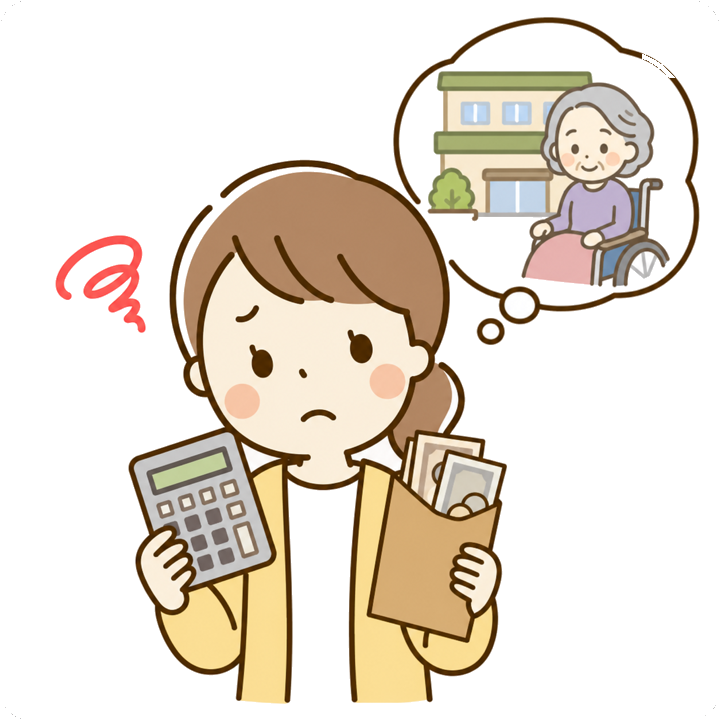 費用に不安を感じているイラスト