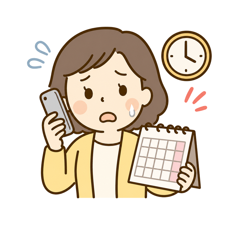 急いで施設を探しているイラスト